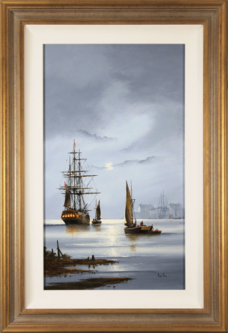 Alex Hill, Original oil painting on panel, Silver Tides, click to enlarge