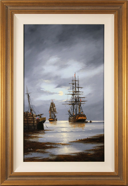 Alex Hill, Original oil painting on panel, Leaving Harbour 
