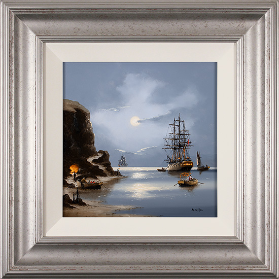 Alex Hill, Original oil painting on panel, The Smuggler's Return, click to enlarge