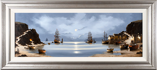 Alex Hill, Original oil painting on panel, Low Tide, Smuggler's Bay, click to enlarge