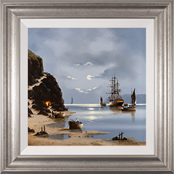 Alex Hill, Original oil painting on panel, Silver Tides