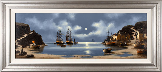 Alex Hill, Original oil painting on panel, Galleons at Smuggler's Cove , click to enlarge