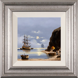 Alex Hill, Original oil painting on panel, Firelight Cove