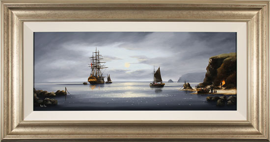 Alex Hill, Original oil painting on canvas, Moonlight Smugglers, click to enlarge