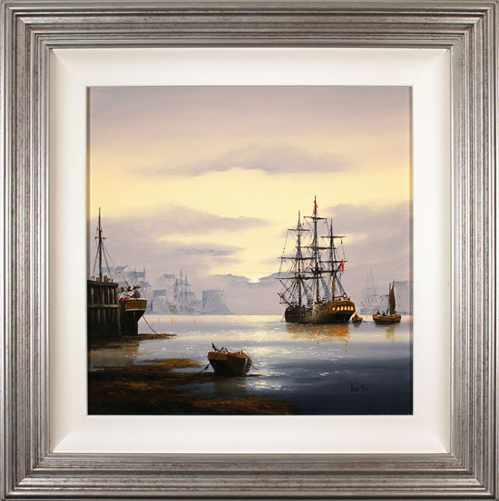 Alex Hill, Original oil painting on canvas, Sunrise Harbour 