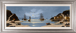 Alex Hill, Original oil painting on panel, Moonlight Over Smuggler's Bay