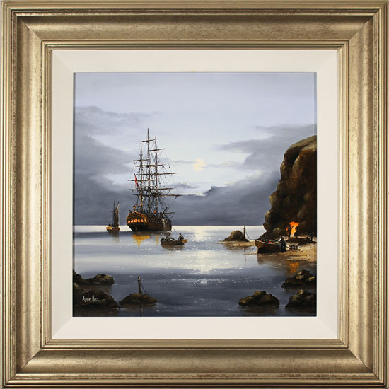 Alex Hill, Original oil painting on panel, Moonlight Cove, click to enlarge