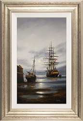 Alex Hill, Original oil painting on panel, Into Harbour