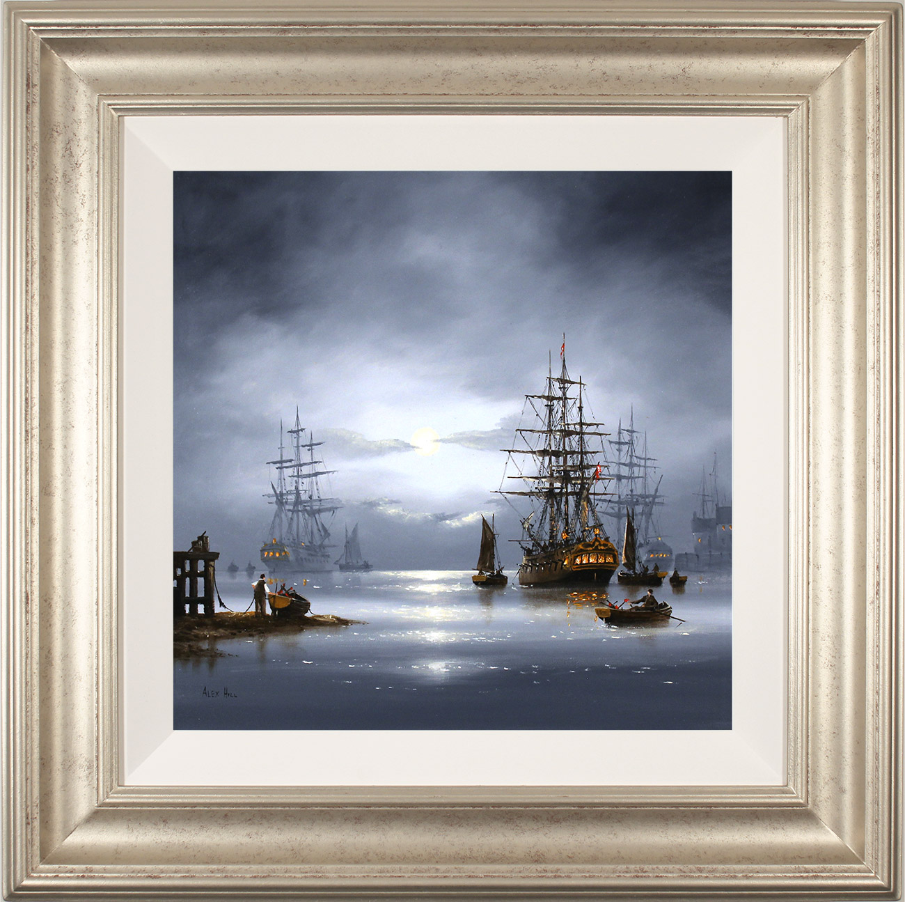 Alex Hill, Original oil painting on panel, As the Mist Draws in. Click to enlarge