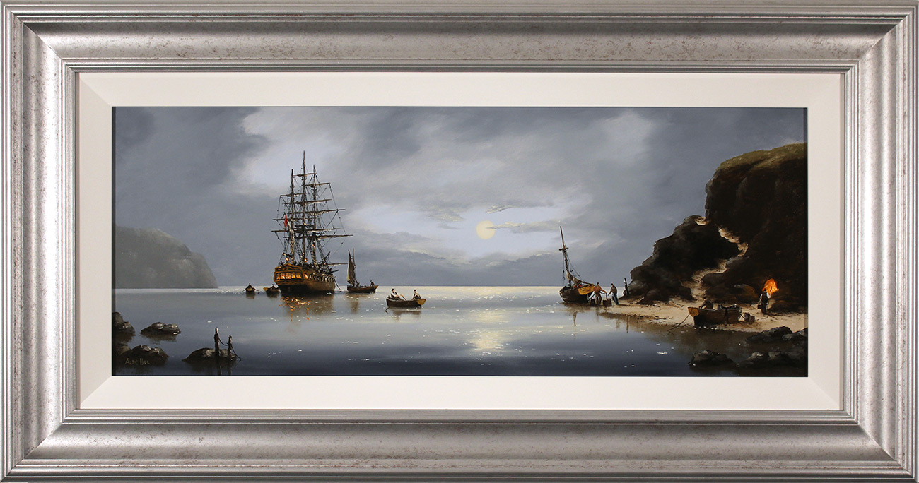 Alex Hill, Original oil painting on panel, Smuggler's Cove, click to enlarge