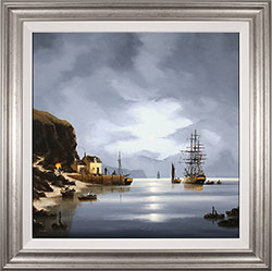 Alex Hill, Original oil painting on panel, Changing Tides at Smuggler's Cove