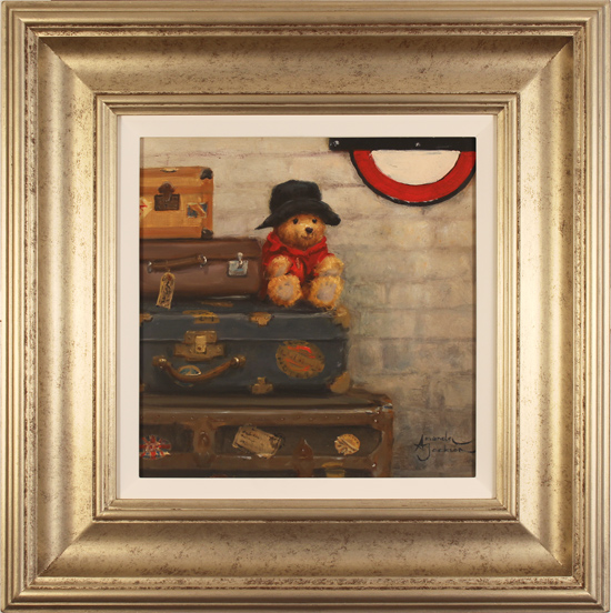 Amanda Jackson, Original oil painting on panel, The Travelling Bear, click to enlarge