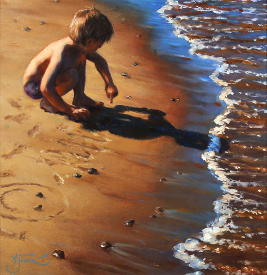 Amanda Jackson, Original oil painting on panel, Lines in the Sand Without frame image. Click to enlarge