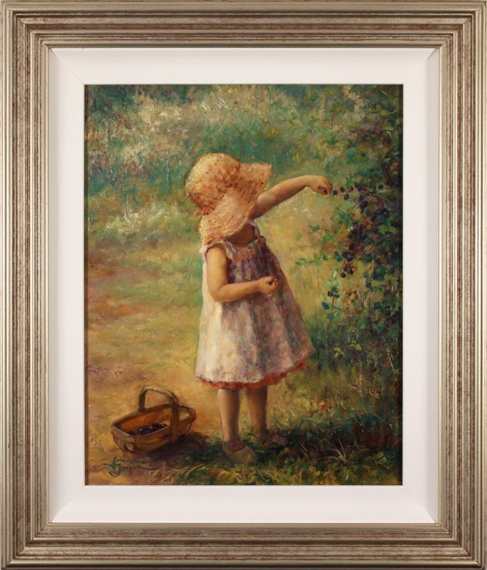 Amanda Jackson, Original oil painting on panel, Blackberries, click to enlarge