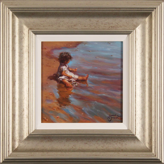 Amanda Jackson, Original oil painting on panel, Collecting Cockle Shells