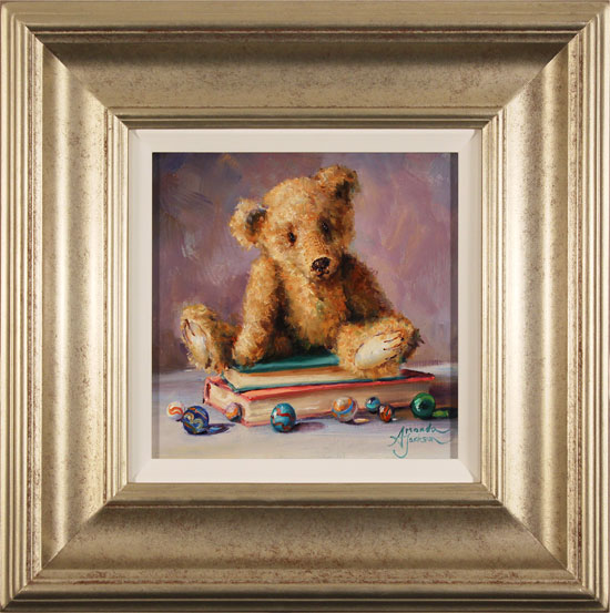 Amanda Jackson, Original oil painting on panel, Bear's Best Belongings 