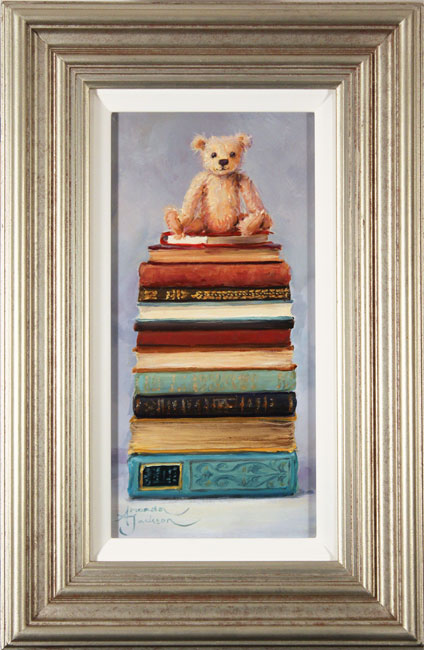 Amanda Jackson, Original oil painting on panel, Little Bear's Big Reads, click to enlarge