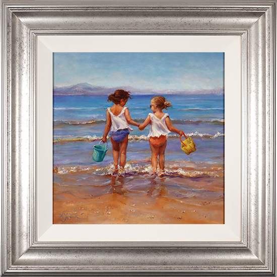 Amanda Jackson, Original oil painting on panel, Seaside Sisters 