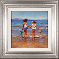 Amanda Jackson, Original oil painting on panel, Seaside Sisters