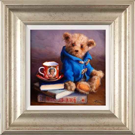 Amanda Jackson, Original oil painting on panel, Tea with the Queen