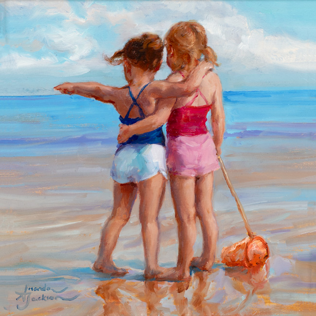 Amanda Jackson, Original oil painting on panel, Making Plans