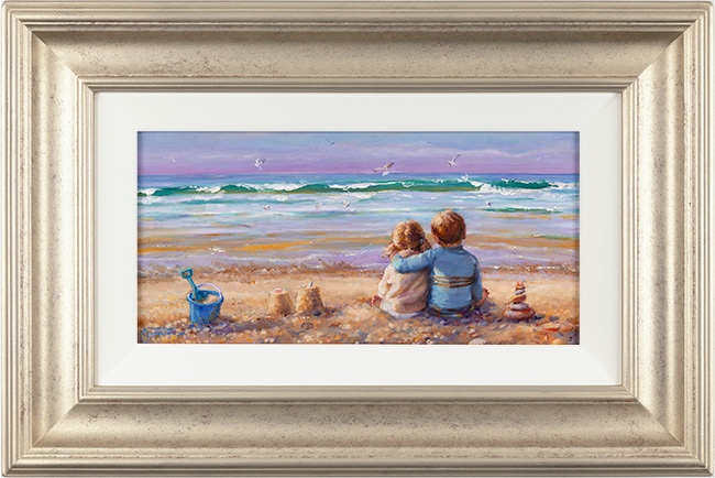 Amanda Jackson, Original oil painting on panel, Watching Seagulls Fly
