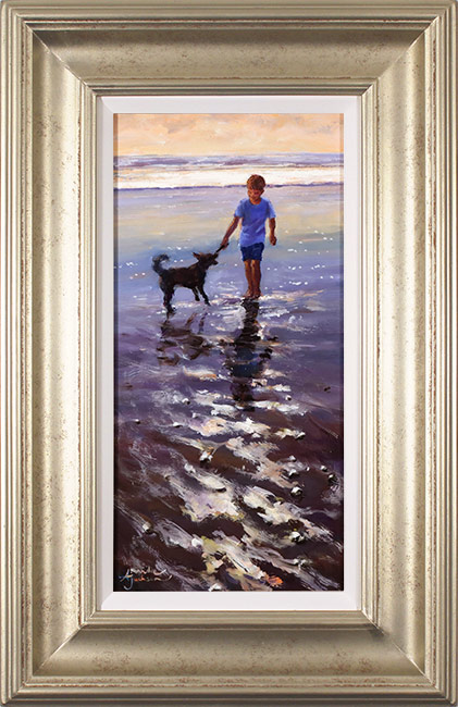 Amanda Jackson, Original oil painting on panel, Beach Pals, click to enlarge