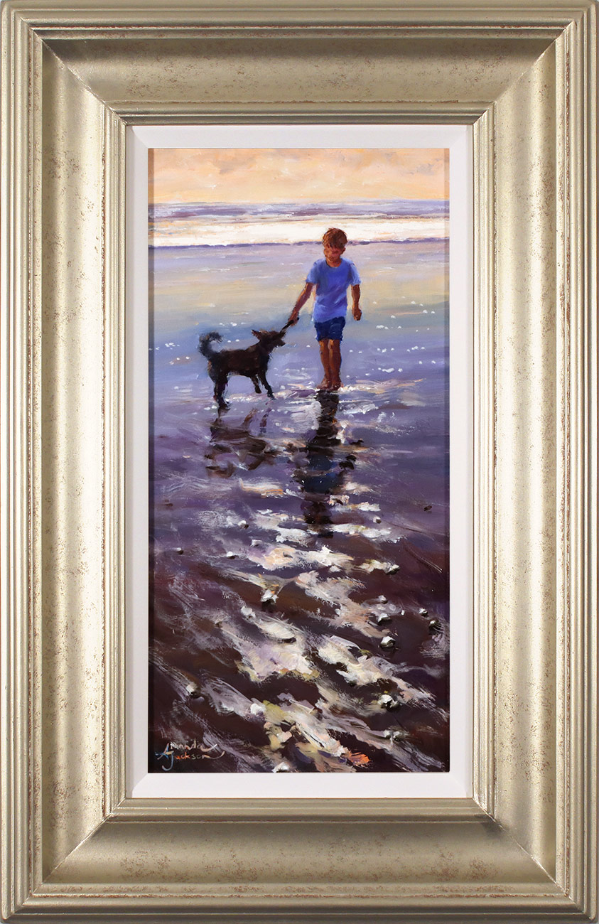 Amanda Jackson, Original oil painting on panel, Beach Pals. Click to enlarge