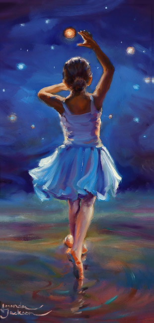 Amanda Jackson, Original oil painting on panel, Reach for Your Star Without frame image. Click to enlarge