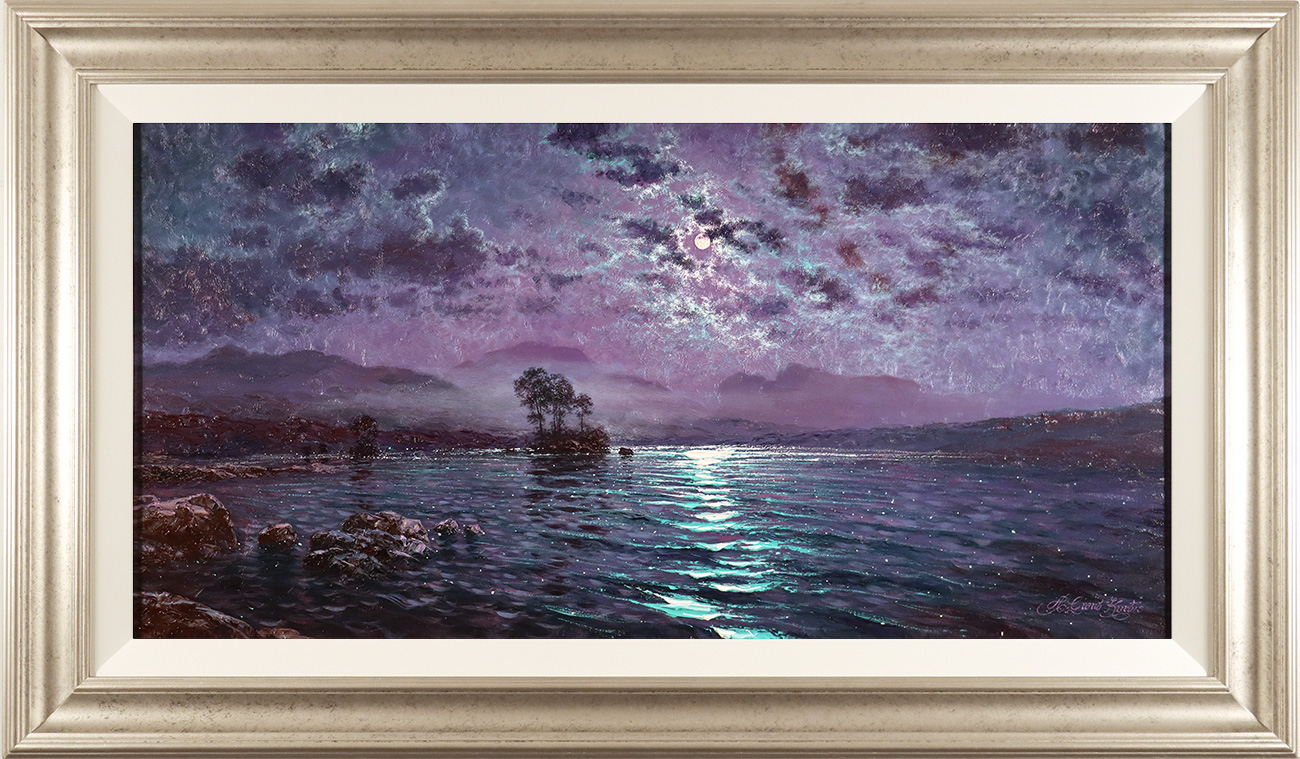 Andrew Grant Kurtis, Original oil painting on panel, Moonlight Sparkle, click to enlarge