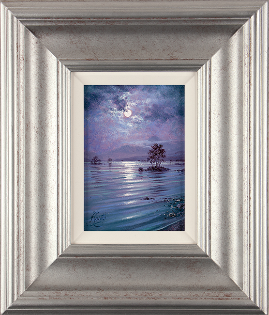 Andrew Grant Kurtis, Original oil painting on canvas, Moonlight Sparkle, Derwentwater 