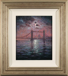 Andrew Grant Kurtis, Original oil painting on canvas, Tower Bridge by Moonlight Large image. Click to enlarge