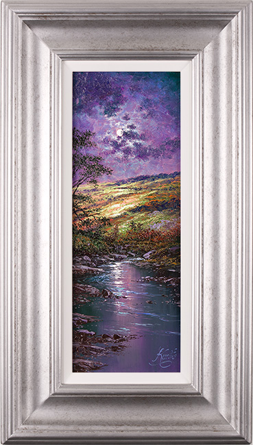 Andrew Grant Kurtis, Original oil painting on panel, Nocturne Reflections, Wensleydale, click to enlarge