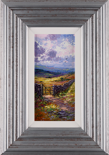 Andrew Grant Kurtis, Original oil painting on canvas, Sunshine Across Swaledale, Yorkshire, click to enlarge