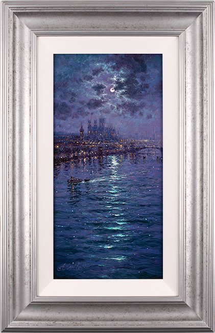 Andrew Grant Kurtis, Original oil painting on canvas, The Minster by Moonlight, York, click to enlarge