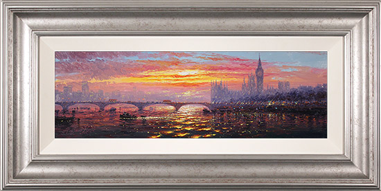 Andrew Grant Kurtis, Original oil painting on panel, Morning Haze across Westminster  