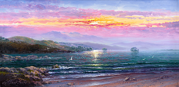 Andrew Grant Kurtis, Original oil painting on canvas, Lakeland Breeze, Windermere 