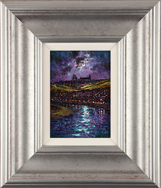 Andrew Grant Kurtis, Original acrylic painting on canvas, Moonlight Sparkle, Whitby Abbey