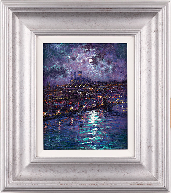 Andrew Grant Kurtis, Original oil painting on panel, Nocturne Reflections, York Minster