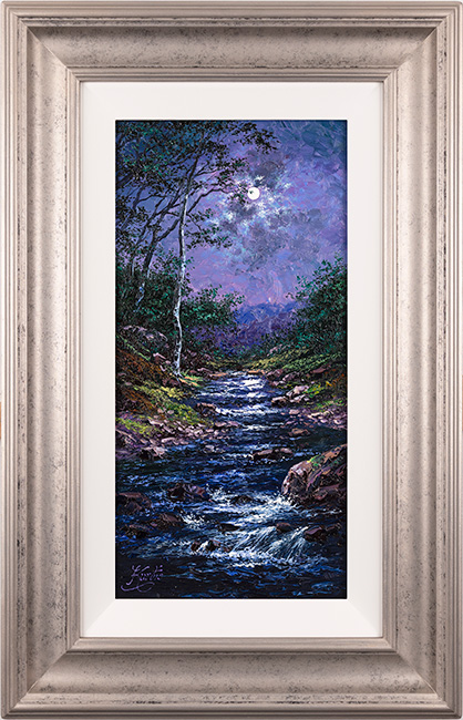 Andrew Grant Kurtis, Original oil painting on panel, Wharfdale by Moonlight