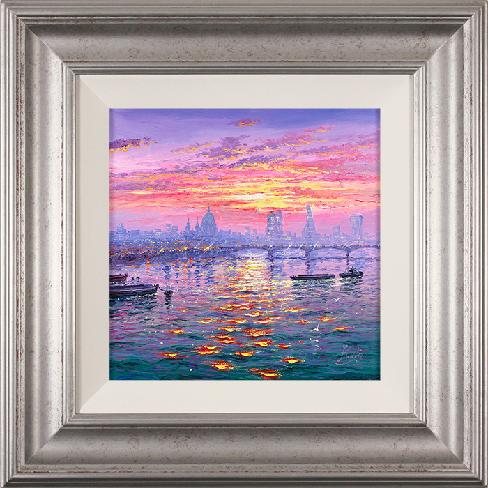 Andrew Grant Kurtis, Original oil painting on canvas, Thames Sparkle, London, click to enlarge