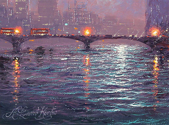 Andrew Grant Kurtis, Original oil painting on canvas, Westminster Chimes at Midnight Signature image. Click to enlarge