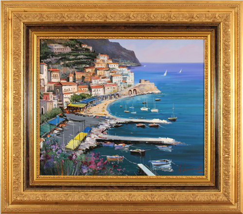Antonio Ianicelli, Original oil painting on canvas, Amalfi, Italy, click to enlarge