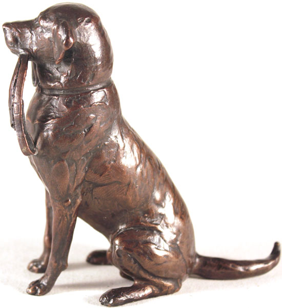 Michael Simpson, Bronze, Medium Labrador with Lead, click to enlarge