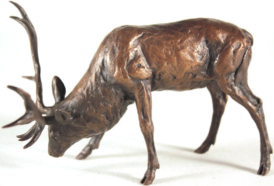 Michael Simpson, Bronze, Stag Grazing, click to enlarge