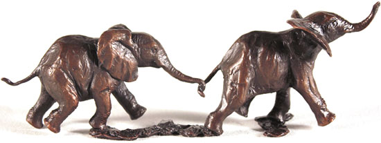 Michael Simpson, Bronze, Follow my Leader Without frame image. Click to enlarge