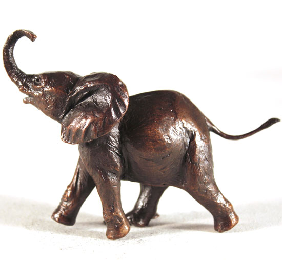 Michael Simpson, Bronze, Baby Elephant Running, click to enlarge