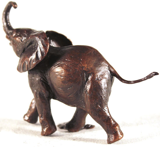 Michael Simpson, Bronze, Baby Elephant Running Without frame image. Click to enlarge