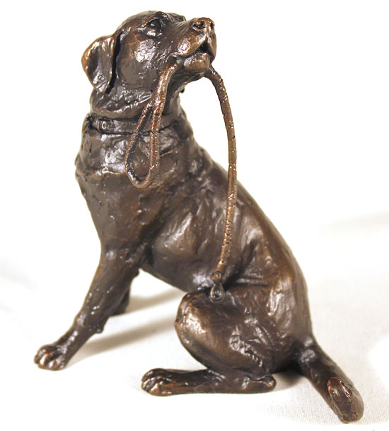 Michael Simpson, Bronze, Medium Labrador with Lead , click to enlarge