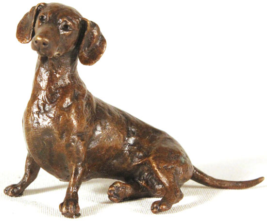 Michael Simpson, Bronze, Small Dachshund Sitting, click to enlarge